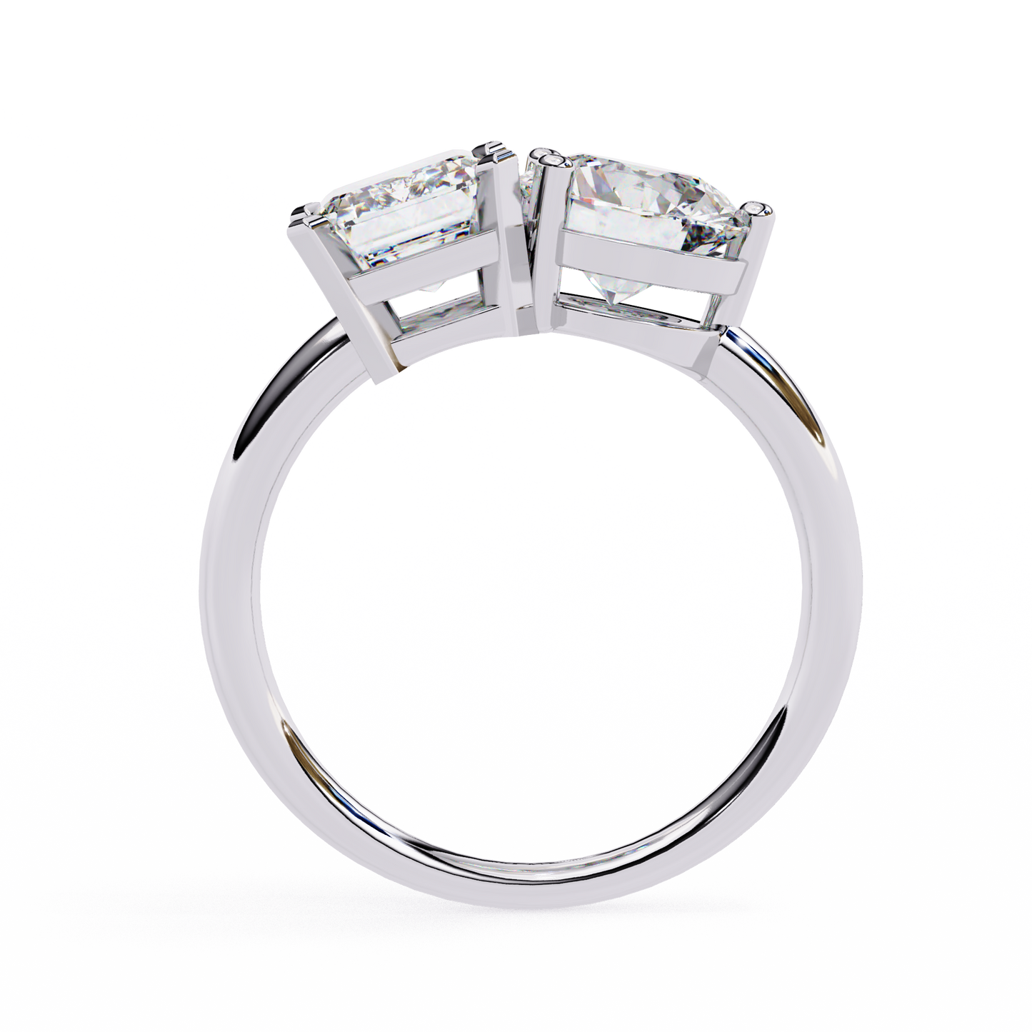 Radiant & Round Cut Diamond Wedding Ring