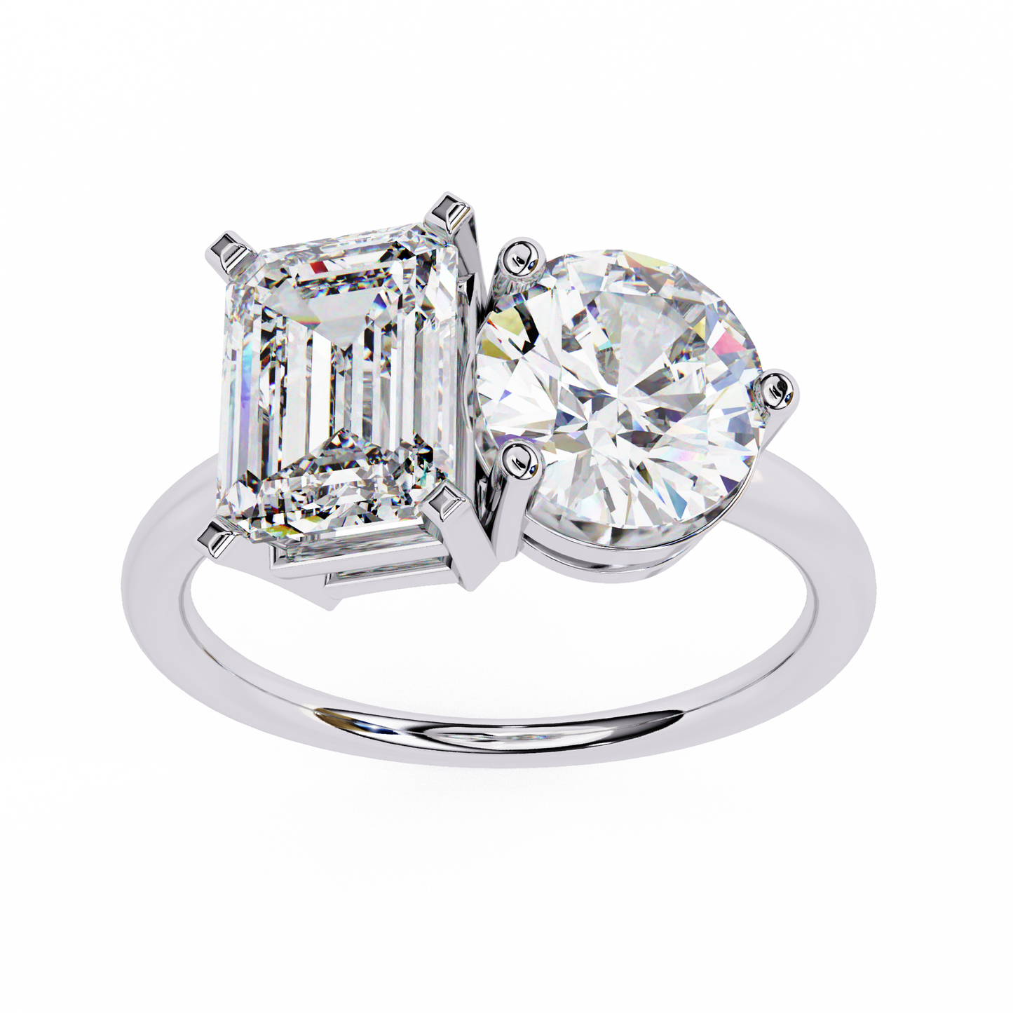 Radiant & Round Cut Diamond Wedding Ring