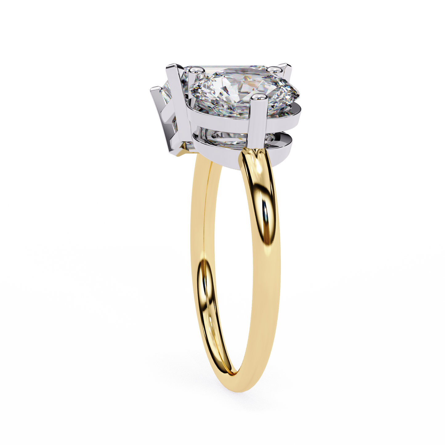 Radiant & Round Cut Diamond Wedding Ring